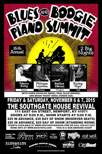 November 6-7, 2015 |16th Blues Boogie Piano Summit (Trio) | NEWPORT-KY (USA)